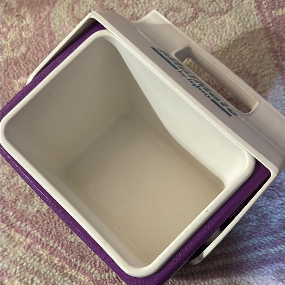 Vintage Igloo MiniMate Cooler - White and Purple - Picture 2 of 4